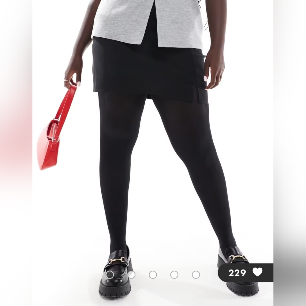 ASOS Design Curve Black Mini Skirt with Split Detail Plus Size 20 NWT